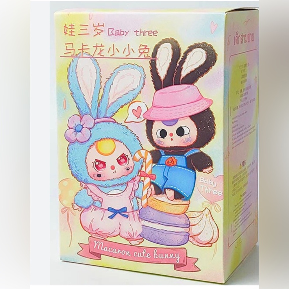 Macaron Cute Bunny Baby Three Figurine blind box nip new nwt